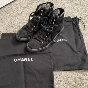 Chanel mesh sneakers high tops